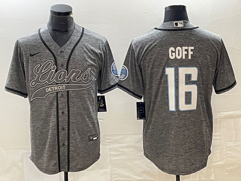 Men Detroit Lions #16 Goff Grey Nike 2023 Co Branding Game NFL Jersey style 1->detroit lions->NFL Jersey